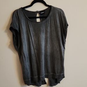 Mono B Charcoal Short Sleeve Top